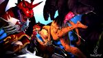  3d_(artwork) absurd_res anthro armor big_breasts big_penis black_body black_fur bodily_fluids breasts butt butt_grab cheetah claws cum cum_everywhere cum_in_mouth cum_in_pussy cum_inside cum_leaking cum_on_breasts cupped_hands digimon digimon_(species) digital_media_(artwork) felid feline fellatio female fluffy fur genital_fluids genitals godzilla godzilla_(series) group group_sex hand_on_butt handjob hi_res huge_penis kaiju low-angle_view male male/female mammal megidramon messy multicolored_penis oral orange_body orange_fur penetration penile penis pussy_jice pussy_juice red_body red_skin scales scalie sex sharp_teeth source_filmmaker spitroast tagme tan_body tan_fur teeth thesp97 toho vaginal wet wet_dick worm&#039;s-eye_view 