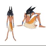  1:1 animal_humanoid anthro anubis bottomwear canid canid_humanoid canine canine_humanoid clothing deity egyptian_clothing egyptian_mythology humanoid jackal_humanoid male mammal mammal_humanoid middle_eastern_mythology mythology sitting skirt solo topless_male yireniz 