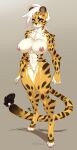  2021 anthro big_breasts black_nose breasts cheetah felid feline female fur genitals hair hi_res luckypan mammal navel nipples nude pussy solo spots spotted_body spotted_fur white_hair 