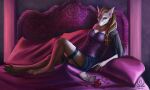  anthro bed biped blizzard_entertainment canid clothing female furniture hair hi_res jadedragoness lingerie looking_at_viewer mammal seductive solo video_games warcraft were werecanid worgen 
