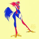  1:1 anthro avian beak bird chicken clothed clothing feathers galliform gallus_(genus) hi_res kecha_(character) lostgoose male phasianid solo 