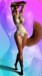  3d_(artwork) 9:16 anthro arms_above_head big_breasts breasts canid canine clothing curvy_figure daz3d daz_3d daz_studio digital_media_(artwork) female fox front_view fur hi_res hourglass_figure lips loneclaw mammal pinup pose red_fox solo topwear underwear wet wet_body wet_clothing wet_fur wet_topwear wet_underwear wide_hips 