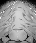  1boy 1girl absurdres anus artoria_pendragon_(all) artoria_pendragon_(caster)_(fate) ass cum cum_in_pussy doggystyle fate/grand_order fate_(series) greyscale hetero highres hxd monochrome nude sex sex_from_behind solo_focus sweat under_covers vaginal 