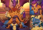  anal anal_penetration anthro anus backsack balls blush butt conditional_dnp dragon duo gavin_(spyro) genitals looking_at_viewer male male/male male_penetrated male_penetrating male_penetrating_male mating_press penetration penis sex titan_(spyro) wings xnirox 