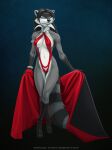  anthro black_hair black_nose blue_eyes breasts cape clothing digital_media_(artwork) female hair mammal procyonid raccoon shinigamigirl sila_dione solo vampirella_(character) 