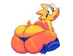  alphys anthro big_butt breasts butt butt_squish clothed clothing eyewear female from glasses hi_res huge_butt legwear lizard looking_at_butt looking_at_own_butt looking_at_self looking_back non-mammal_breasts nondelismell panties rear_view reptile scales scalie sharp_teeth short_stack short_tail simple_background skimpy solo squish teeth thick_thighs thigh_highs thigh_squish thong three-quarter_view topless undertale underwear video_games wide_hips yellow_body yellow_scales 