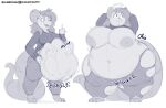 anthro big_breasts body_outline breasts clothing digestion female female_pred gesture halo inverted_nipples mammal middle_finger murid murine navel nekocrispy nipples oral_vore overweight overweight_female rat rodent rumbling_stomach struggling thick_tail thick_thighs torn_clothing vore weight_gain 