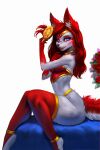  2021 anthro blue_eyes blush breasts brush canid canine canis daisy_loo ear_piercing ear_ring female flower hair hairbrush hi_res mammal piercing plant red_hair simple_background sitting sleepyhelen smile white_background wolf 