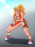  blush breasts capcom final_fight genryuusai_maki large_breasts maki maki_genryusai nipples pubic_hair pussy shoes smile sneakers uncensored 