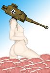  ass balkenkreuz breasts cross espira food ground_vehicle meat medium_breasts military military_vehicle motor_vehicle nipples nude original solo tank what 