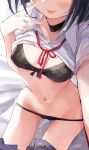  bra erect_nipples pantsu seifuku shirt_lift toshizou_(0714) 