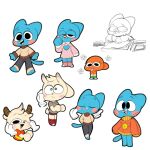  absurd_res anthro bovid caprine cartoon_network chi_chi ciavs darwin_watterson domestic_cat felid feline felis fish goat gumball_watterson hi_res humanoid male mammal marine petting sketch sketch_page solo the_amazing_world_of_gumball 