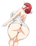  1girl anus_peek ass breasts curvy from_behind jadf large_breasts pussy pyra_(xenoblade) red_eyes red_hair short_hair solo surprised thick_thighs thighs uncensored xenoblade_chronicles_(series) xenoblade_chronicles_2 