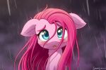  2020 blue_eyes blush bodily_fluids cloud digital_media_(artwork) earth_pony equid equine female feral friendship_is_magic hair hasbro hi_res horse long_hair looking_at_viewer mammal my_little_pony open_mouth pink_hair pinkamena_(mlp) pinkie_pie_(mlp) pony raining solo symbianl tears wet_hair 