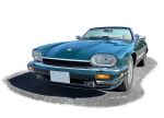  2021 artist_name asai_takashi car convertible ground_vehicle headlight jaguar_(car) jaguar_xj-s motor_vehicle no_humans original photorealistic solo vehicle_focus windshield 