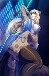  2021 anthro black_nose blonde_hair blue_eyes breasts digital_media_(artwork) eyebrows eyelashes female fur hair hi_res knight_dd smile solo spots spotted_body spotted_fur 