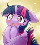  2021 absurd_res blush digital_media_(artwork) equid equine feathered_wings feathers female feral friendship_is_magic hair hasbro hi_res horn mammal multicolored_hair my_little_pony open_mouth purple_eyes solo starry_eyes symbianl twilight_sparkle_(mlp) winged_unicorn wings 