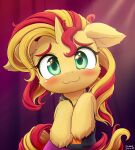  2021 :3 absurd_res blush clothed clothed_feral clothing digital_media_(artwork) equestria_girls equid equine female feral hair hi_res horn looking_at_viewer mammal multicolored_hair multicolored_tail my_little_pony smile solo sunset_shimmer_(eg) symbianl two_tone_hair unicorn 