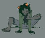  alien auto_foot_lick cleaning clothed clothing dirty_feet female fingerless_gloves foot_fetish foot_lick foot_play gloves handwear homestuck horn humanoid licking ms_paint_adventures nepeta_leijon self_lick solo tongue tongue_out troll_(homestuck) unknown_artist webcomic 