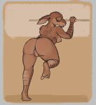  2020 3_toes anthro anus armadillo breasts brown_background butt eyes_closed feet female genitals mammal nipples nude pussy sarcoph simple_background solo toes xenarthran 