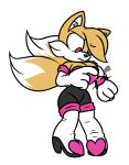  absurd_res alpha_channel alternate_costume anthro armwear boots breasts canid canine clothing crossgender elbow_gloves female footwear fox frostedwarlock fur furrowed_brow gloves handwear hi_res high_heeled_boots mammal miles_prower mtf_crossgender multi_tail pink_eyes simple_background smoke solo sonic_the_hedgehog_(series) sparks transparent_background yellow_body yellow_fur 