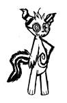  absurd_res ambiguous_gender anthro button_eye demon dix_the_mindshatter hi_res horn looking_at_viewer mammal monochrome simple_background sketch solo standing teeth white_background winterfloof 