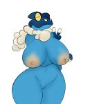  absurd_res amphibian anthro areola big_areola big_breasts breasts eyes_closed female frogadier genitals hi_res navel nintendo nipples plantedpot pok&eacute;mon pok&eacute;mon_(species) pussy slim small_waist smile solo video_games wide_hips 