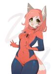  anthro blush canid canine canis clothing cute_fangs female fredek666 green_eyes hi_res hybrid mammal marvel open_mouth procyonid raccoon rikki solo spider-man_(series) wolf 