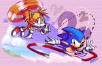  2021 anthro artisyone canid canine clothing cloud day duo eulipotyphlan flying footwear fox gesture gloves handwear hedgehog hi_res male mammal miles_prower motion_blur one_eye_closed open_mouth open_smile signature smile sonic_the_hedgehog sonic_the_hedgehog_(series) v_sign video_games wink 