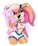  absurd_res anthro clothed clothing female hi_res lagomorph leporid lola_bunny looney_tunes m_d00dles mammal midriff rabbit solo space_jam thick_thighs warner_brothers wide_hips 