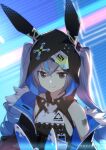  1girl animal_ears bronya_zaychik bunny_ears drill_hair fake_animal_ears highres honkai_(series) honkai_impact_3rd long_hair looking_at_viewer silver_eyes silver_hair smile 