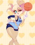  anthro ball basketball_(ball) female hi_res lagomorph leporid lola_bunny looney_tunes mammal nymphity rabbit solo thick_thighs warner_brothers 