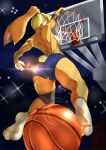  2020 3_toes 4_fingers absurd_res anthro ball barefoot basketball basketball_(ball) basketball_hoop blonde_hair bottomwear breasts butt clothed clothing feet female fingers floppy_ears fur hair hi_res hotpants lagomorph lens_flare leporid lola_bunny looney_tunes mammal mr.russo multicolored_body multicolored_fur orange_body orange_fur public rabbit rear_view short_hair shorts side_boob soles solo space_jam sport sportswear tan_body tan_fur toes topless two_tone_body two_tone_fur warner_brothers 
