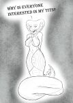  absurd_res anthro apode big_breasts blush bottomwear breasts clothed clothing cobra digital_media_(artwork) dungeons_and_dragons embarrassed english_text female hasbro hi_res legless matt_the_rain monochrome non-mammal_breasts reptile scales scalie serpentine simple_background skirt snake snake_hood solo text topwear wizards_of_the_coast yuan-ti 
