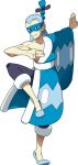  1boy black_eyes blue_hair bright_pupils brycen_(pokemon) closed_mouth eye_mask flats frown full_body gym_leader highres long_hair looking_at_viewer male_focus official_art oomura_yuusuke pokemon pokemon_(game) pokemon_bw single_bare_shoulder solo standing standing_on_one_leg transparent_background 