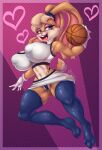  2021 absurd_res anthro artist-apprentice587 ball basketball_(ball) big_breasts big_butt breasts butt clothed clothing eyebrows eyelashes female genitals gloves hair handwear hi_res huge_breasts lagomorph leporid lola_bunny long_ears looking_at_viewer looney_tunes mammal mostly_nude pussy rabbit skimpy solo thick_thighs warner_brothers 
