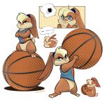  &gt;:3 1:1 angry ball barefoot bask basketball_(ball) blonde_hair bottomless brown_body brown_fur clothed clothing cotton_tail crossed_arms dialogue english_text eyebrow_through_hair eyebrows eyelashes female feral feralized fur hair hi_res lagomorph leporid loaf lola_bunny long_eyelashes looney_tunes malengil_(artist) mammal rabbit semi-anthro simple_background solo space_jam speech_bubble tan_body tan_fur text topwear translucent translucent_hair warner_brothers white_background 