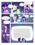  &lt;3 &lt;3_eyes absurd_res blush comic detailed_background dialogue english_text equid equine female feral friendship_is_magic hasbro hi_res horn kryptchild magic mammal my_little_pony purple_body rarity_(mlp) text twilight_sparkle_(mlp) unicorn white_body winged_unicorn wings 