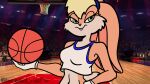  16:9 animated anthro blonde_hair breadart_(artist) breasts clothed clothing female fur gloves green_eyes hair handwear hi_res lagomorph leporid lola_bunny looney_tunes mammal pink_nose rabbit shirt short_playtime solo tank_top topwear unknown_artist warner_brothers widescreen 