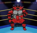  2019 abs anthro balls big_muscles bodily_fluids erection fighting_ring furniture genital_fluids genitals gesture hi_res humanoid_genitalia humanoid_penis incineroar inviting looking_at_viewer male muscular muscular_anthro muscular_male nanbuskhan nintendo nipples nude obliques pecs penis pointing pointing_at_penis pok&eacute;mon pok&eacute;mon_(species) precum quads sitting smile solo stool sweat video_games 