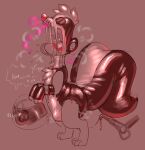  2021 animal_costume anthro banderi big_tail biped blush bodysuit bulge chastity_cage chastity_device clothed clothing collar costume diaper digital_drawing_(artwork) digital_media_(artwork) fur gas gas_mask glistening glue hi_res male mammal mask mephitid mustela mustelid musteline muzzle_(object) muzzled onesie posture_collar red_nose rubber sex_toy simple_background skinsuit skunk skunk_costume solo sound_effects stoat tight_clothing vibrating vibrator wrist_cuff 