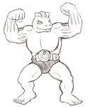  ambiguous_gender anthro black_and_white flexing machoke monochrome muscular nintendo open_mouth pok&eacute;mon pok&eacute;mon_(species) simple_background sketch solo teeth_showing thegreatmatsutzu video_games white_background 