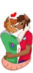 &lt;3 alpha_channel anthro bisexual_pride_colors black_markings blind blue_bottomwear blue_clothing blue_eyes blue_pants blush bottomwear brown_body brown_eyes brown_fur brown_hair brown_markings bust_portrait canid canine canis clothing denim denim_clothing didelphid duo facial_hair facial_markings fur green_clothing green_shirt green_topwear hair hand_on_cheek hand_on_hip head_markings hi_res jeans lgbt_pride male male/male mammal markings marsupial orange_body orange_fur orange_hair pants paw_on_cheek paw_on_waist paws pink_nose pink_tail portrait pride_colors pride_pin red_clothing red_shirt red_topwear romantic romantic_ambiance romantic_couple shirt smile topwear vincian_pride_colors were werecanid werecanine werewolf white_body white_fur white_markings zer0rebel4 