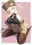  1girl bare_shoulders black_legwear blonde_hair blue_eyes breasts coat fur_hat guilty_gear guilty_gear_strive hat highres large_breasts long_hair looking_at_viewer millia_rage pantyhose yellow_coat yukiru_akitera 