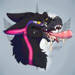  absurd_res ambiguous_gender beak black_body black_fur bodily_fluids capcom cum cum_drip cum_drool cum_in_mouth cum_inside cum_on_face dripping fan_character flying_wyvern fur genital_fluids genitals headshot hi_res monster_hunter monsterfuzz nargacuga open_mouth oral penis pink_penis satisfied solo teeth teeth_showing tongue tongue_out video_games yellow_eyes 