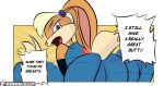  anthro butt english_text female hi_res kamperkiller_(artist) lagomorph leporid lola_bunny looney_tunes mammal meme presenting presenting_hindquarters rabbit solo text warner_brothers 