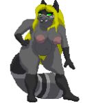  2d_animation alpha_channel animated anthro big_breasts big_tail blonde_hair breasts canid canine digital_media_(artwork) female fur genitals green_eyes grey_body grey_fur hair long_hair looking_at_viewer loop low_res mammal mature_female mole_(marking) naomi_rasputin nipples nude pixel_(artwork) pixel_animation procyonid pubes pussy raccoon short_playtime simple_background smile solo swaying transparent_background tsunamidusher 