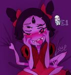  ahegao anthro arachnid arthropod bodily_fluids drooling fangs female looking_pleasured muffet multi_arm multi_limb otomozhinee saliva solo spider tears tongue tongue_out undertale video_games 