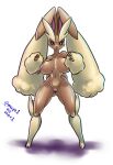  anthro anthrofied big_breasts big_ears black_sclera breasts female genitals hi_res looking_at_viewer lopunny nintendo nude pink_eyes pok&eacute;mon pok&eacute;mon_(species) pussy simple_background small_waist solo the_lost_artist video_games white_background wide_hips 