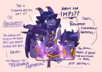  big_breasts book breasts dialogue diana_(huffslove) english_text female flat_chested group haru_(huffslove) hi_res horn horned_humanoid huffslove humanoid imp lynn_(huffslove) na'meh_(huffslove) not_furry nude portal purple_body short_stack text tome_imp tome_of_imps 